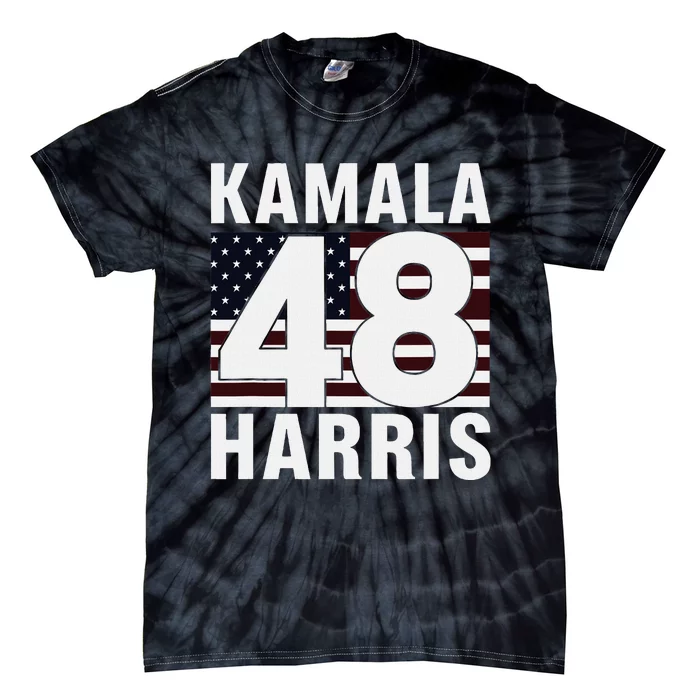 Vote Kamala Harris 48th 2024 For President Vintage Flag Tie-Dye T-Shirt