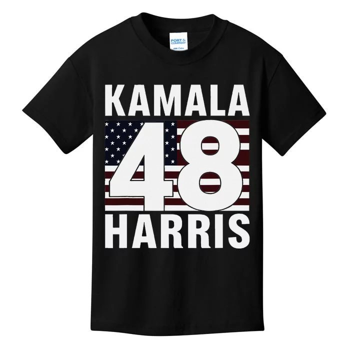 Vote Kamala Harris 48th 2024 For President Vintage Flag Kids T-Shirt