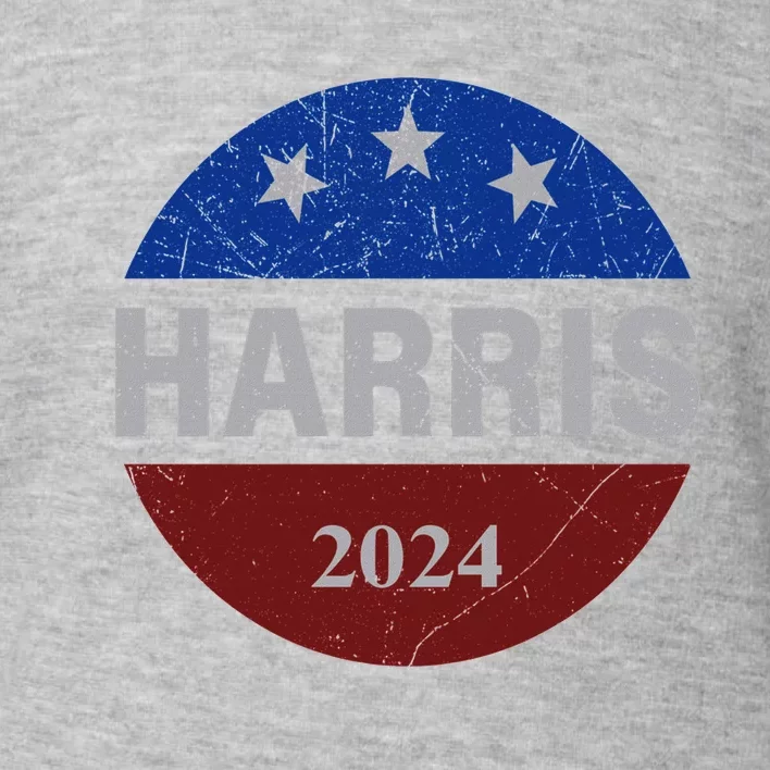 Vote Kamala Harris For President 2024 Button Usa Flag Toddler Sweatshirt