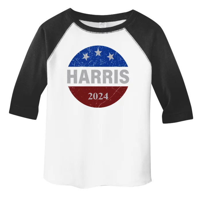 Vote Kamala Harris For President 2024 Button Usa Flag Toddler Fine Jersey T-Shirt