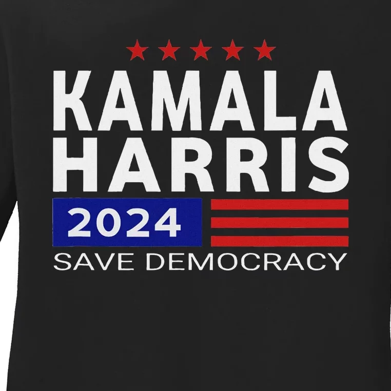 Vote Kamala Harris For Presidential Election 2024 Democratic Ladies Long Sleeve Shirt