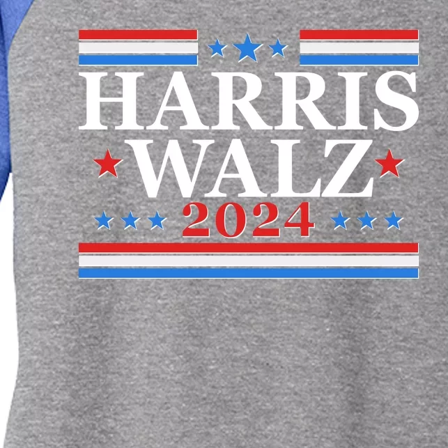 Vote Kamala Harris Tim Walz 2024 Election Women's Tri-Blend 3/4-Sleeve Raglan Shirt