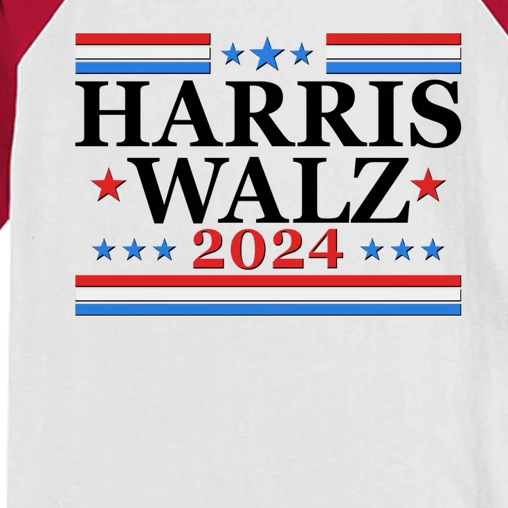 Vote Kamala Harris Tim Walz 2024 Election Kids Colorblock Raglan Jersey