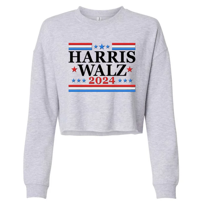 Vote Kamala Harris Tim Walz 2024 Election Cropped Pullover Crew