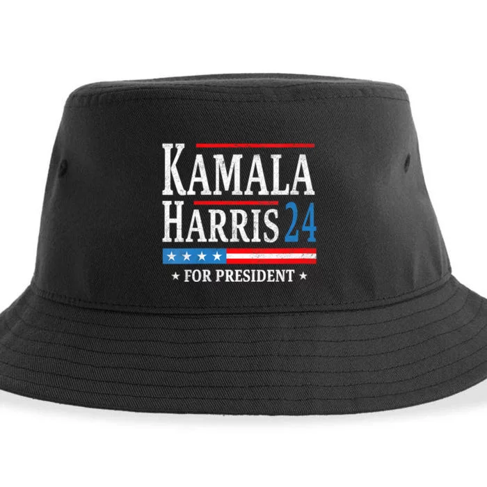 Vintage Kamala Harris 2024 For President Election Campaign Sustainable Bucket Hat