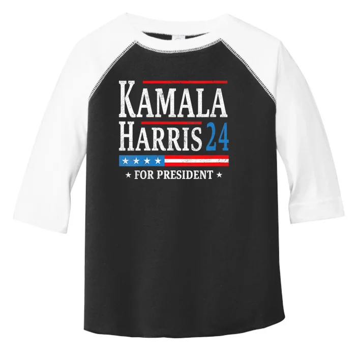 Vintage Kamala Harris 2024 For President Election Campaign Toddler Fine Jersey T-Shirt