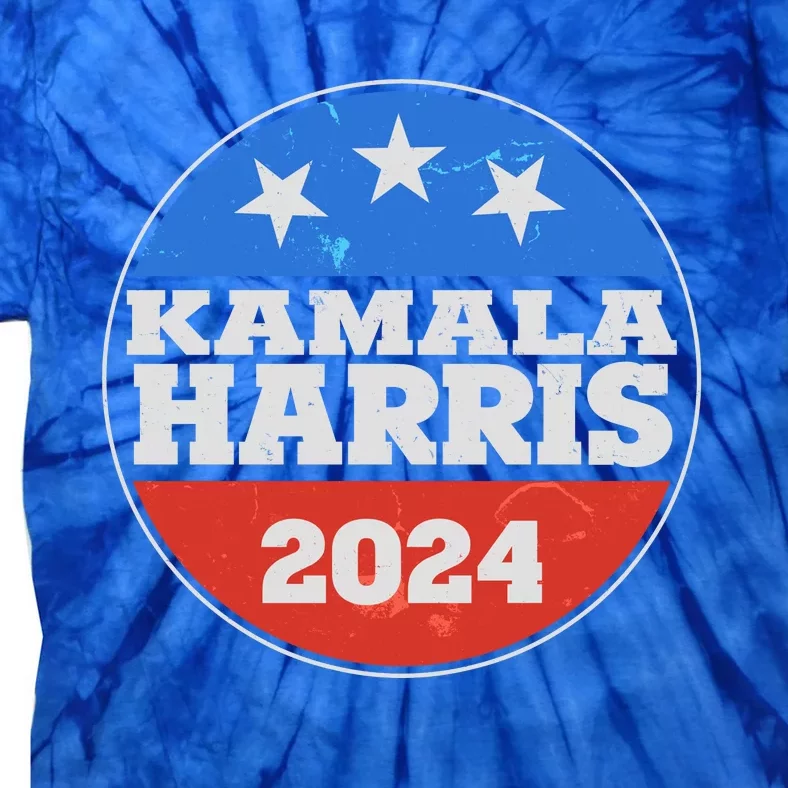 Vintage Kamala Harris 2024 Election Emblem Tie-Dye T-Shirt