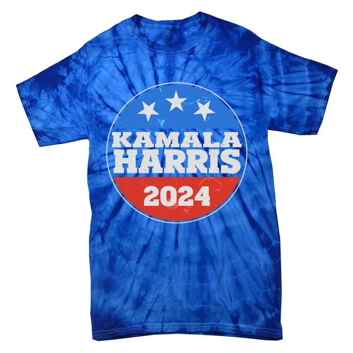 Vintage Kamala Harris 2024 Election Emblem Tie-Dye T-Shirt