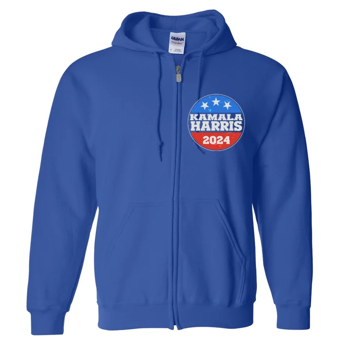 Vintage Kamala Harris 2024 Election Emblem Full Zip Hoodie