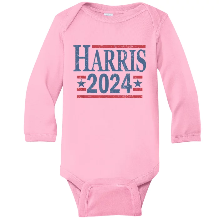 Vintage Kamala Harris 2024 Baby Long Sleeve Bodysuit