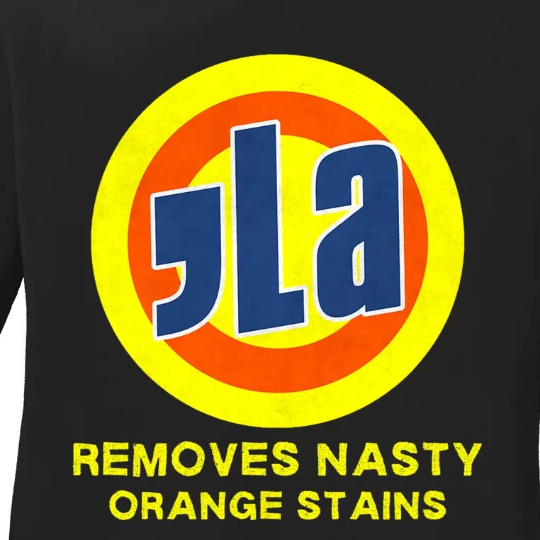 Vote Kamala Harris 2024 Removes Nasty Orange Stains Ladies Long Sleeve Shirt