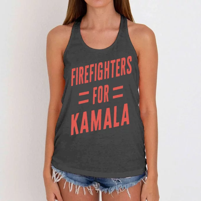 Vote Kamala Harris 47 Th 2024 Firefighters For Kamala Women's Knotted Racerback Tank