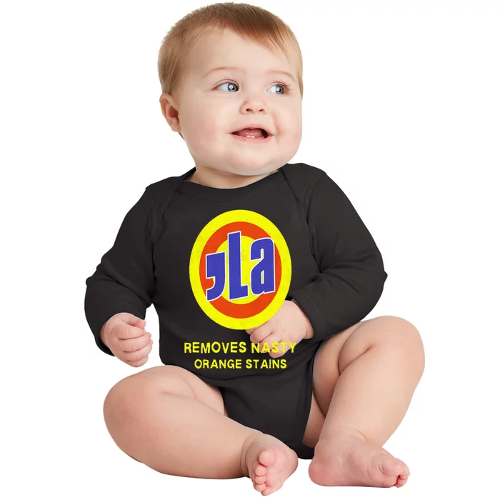 Vote Kamala Harris 2024 Removes Nasty Orange Stains Baby Long Sleeve Bodysuit