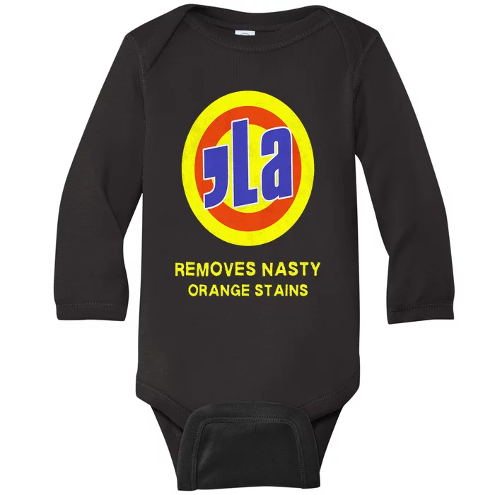 Vote Kamala Harris 2024 Removes Nasty Orange Stains Baby Long Sleeve Bodysuit