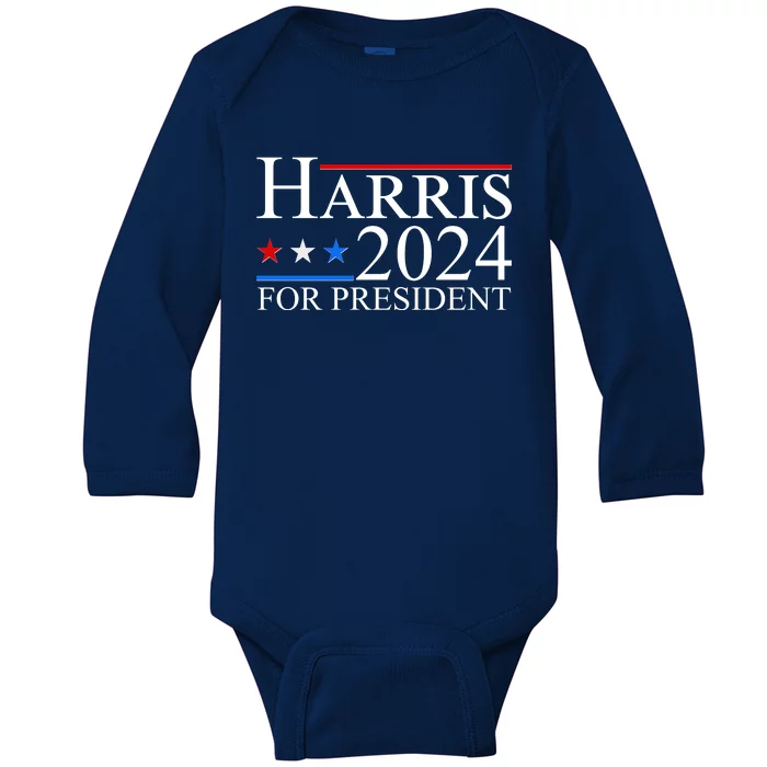 Vote Kamala Harris 2024 For President 2024 Election Baby Long Sleeve Bodysuit