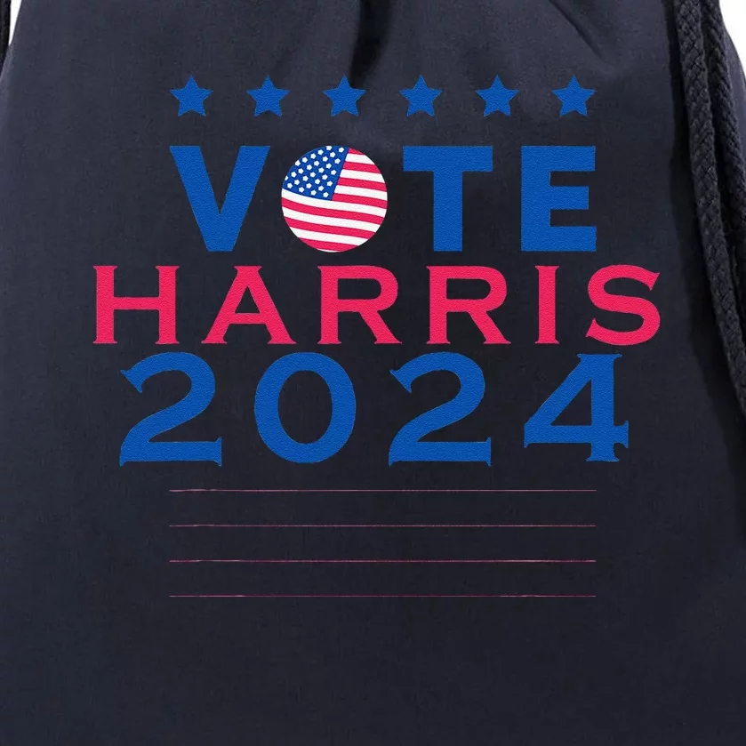 Vote Kamala Harris Harris 2024 Us Flag Democratic President Drawstring Bag