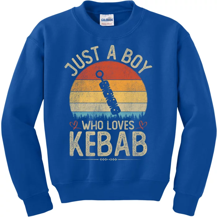 Vintage Kebab Just A Who Loves Kebab S Meaningful Gift Kids Sweatshirt