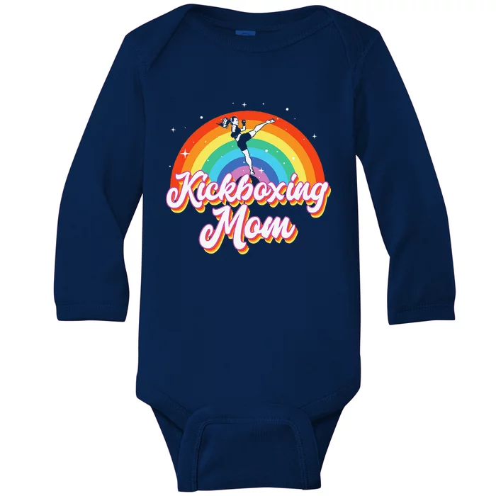 Vintage Kickboxing Mom Like A Normal Mom Only Cooler Baby Long Sleeve Bodysuit