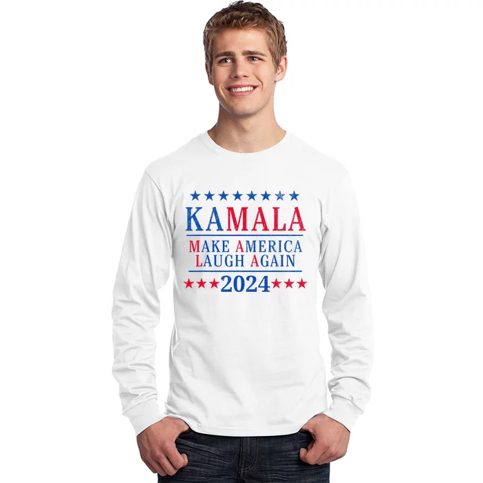 Vintage Kamala Make America Laugh Again Harris 2024 Election Long Sleeve Shirt