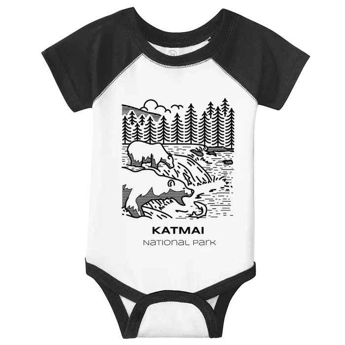 Vintage Katmai National Park Hike Infant Baby Jersey Bodysuit