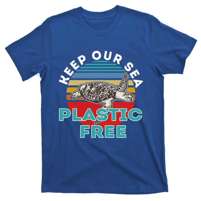 Vintage Keep Our Sea Plastic Free Turtle Meaningful Gift T-Shirt