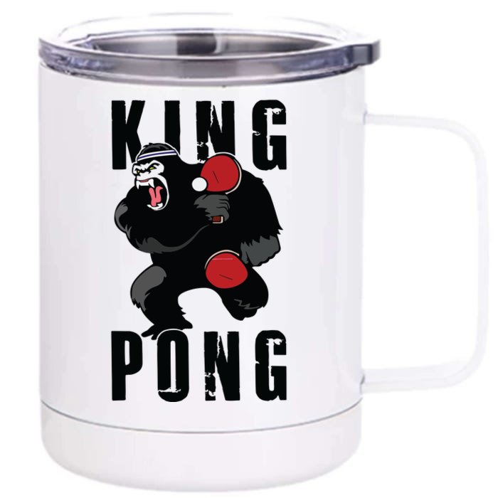 Vintage King Pong Ping Pong Table Tennis Player Game Gift Front & Back 12oz Stainless Steel Tumbler Cup