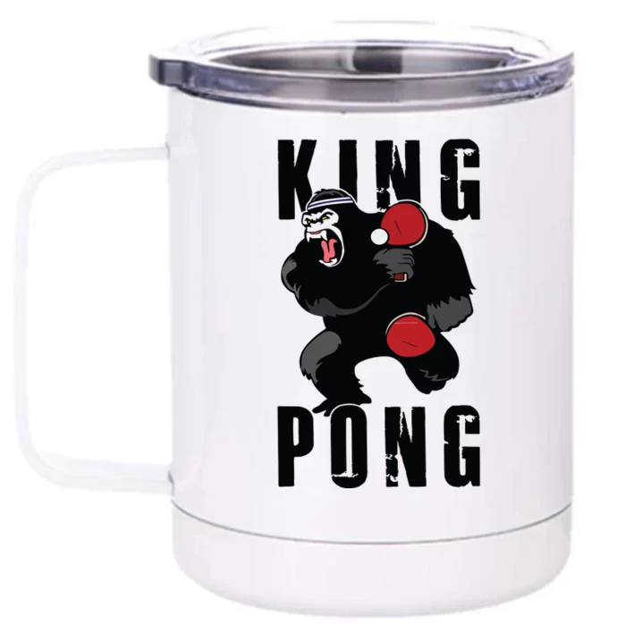 Vintage King Pong Ping Pong Table Tennis Player Game Gift Front & Back 12oz Stainless Steel Tumbler Cup