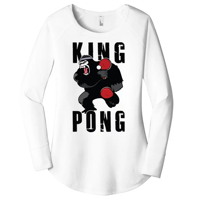 Vintage King Pong Ping Pong Table Tennis Player Game Gift Women's Perfect Tri Tunic Long Sleeve Shirt