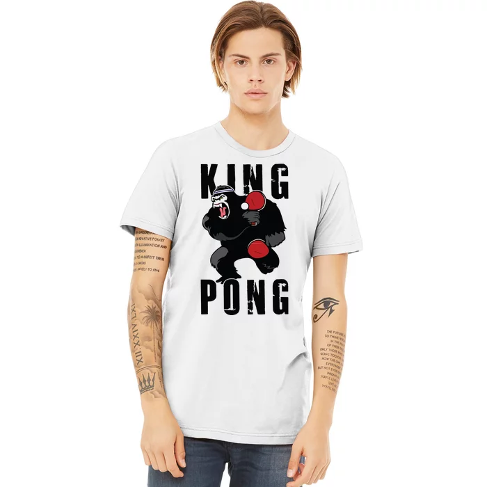 Vintage King Pong Ping Pong Table Tennis Player Game Gift Premium T-Shirt