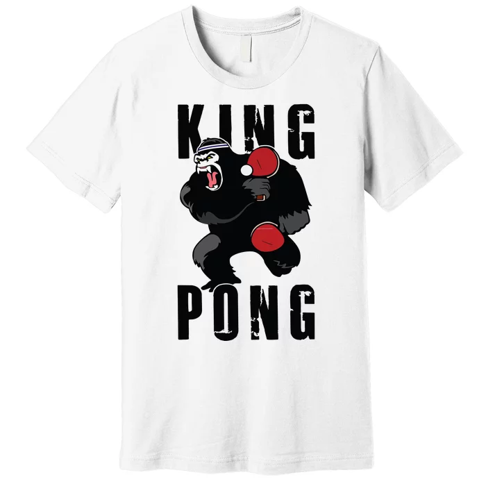 Vintage King Pong Ping Pong Table Tennis Player Game Gift Premium T-Shirt