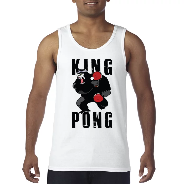 Vintage King Pong Ping Pong Table Tennis Player Game Gift Tank Top