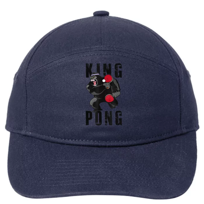 Vintage King Pong Ping Pong Table Tennis Player Game 7-Panel Snapback Hat