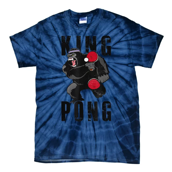 Vintage King Pong Ping Pong Table Tennis Player Game Tie-Dye T-Shirt