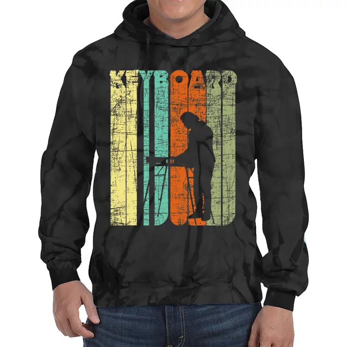 Vintage Keyboard Player Keyboardist Keyboarder Pianist Tie Dye Hoodie