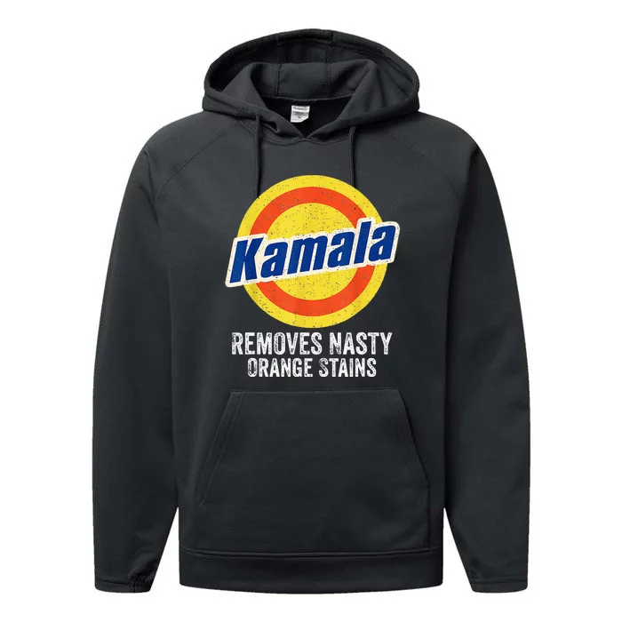 Vote Kamala Removes Nasty Orange Stains Performance Fleece Hoodie