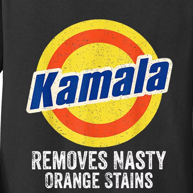 Vote Kamala Removes Nasty Orange Stains Kids Long Sleeve Shirt