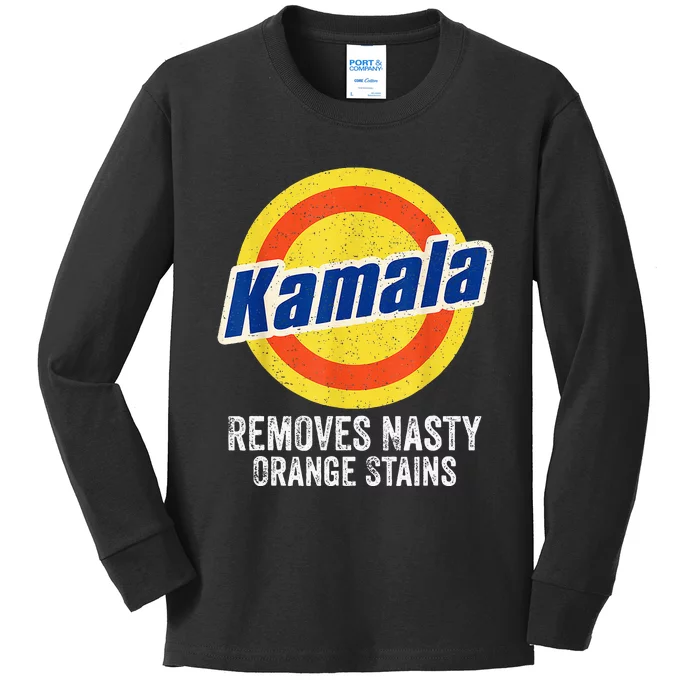 Vote Kamala Removes Nasty Orange Stains Kids Long Sleeve Shirt