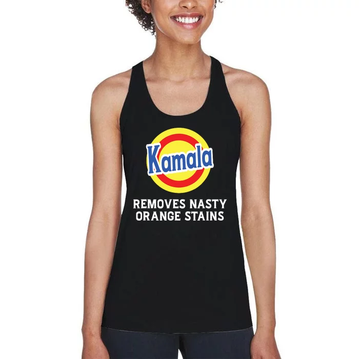 Vote Kamala Removes Nasty Orange Stains Detergent Funny Women's Racerback Tank