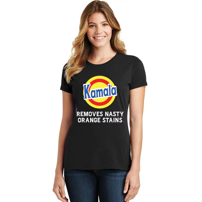 Vote Kamala Removes Nasty Orange Stains Detergent Funny Women's T-Shirt