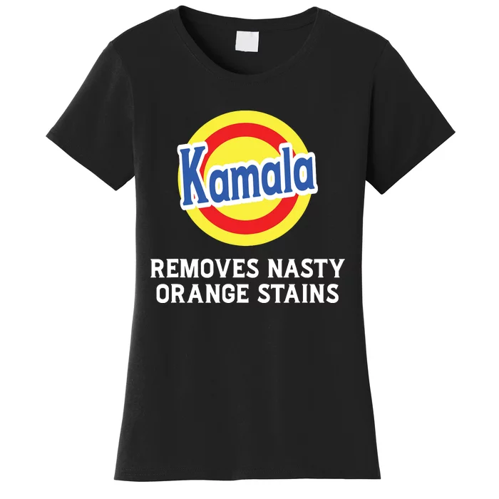 Vote Kamala Removes Nasty Orange Stains Detergent Funny Women's T-Shirt