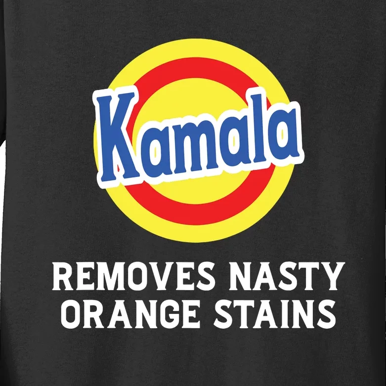 Vote Kamala Removes Nasty Orange Stains Detergent Funny Kids Long Sleeve Shirt