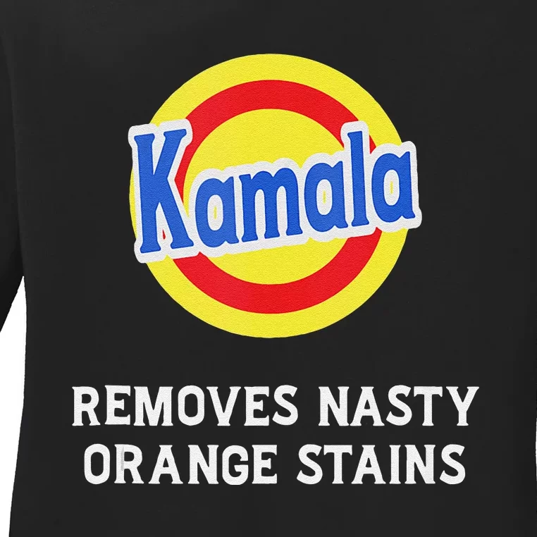 Vote Kamala Removes Nasty Orange Stains Detergent Ladies Long Sleeve Shirt