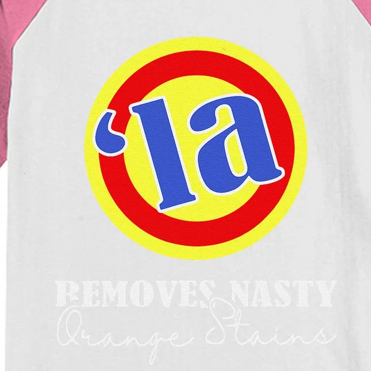 Vote Kamala Removes Nasty Orange Stains Funny Kids Colorblock Raglan Jersey