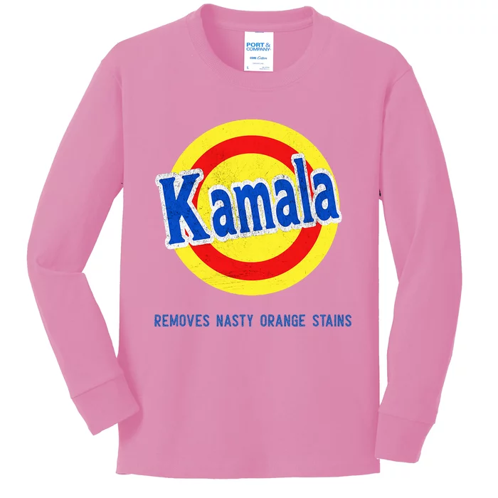 Vote Kamala Removes Nasty Orange Stains Kids Long Sleeve Shirt