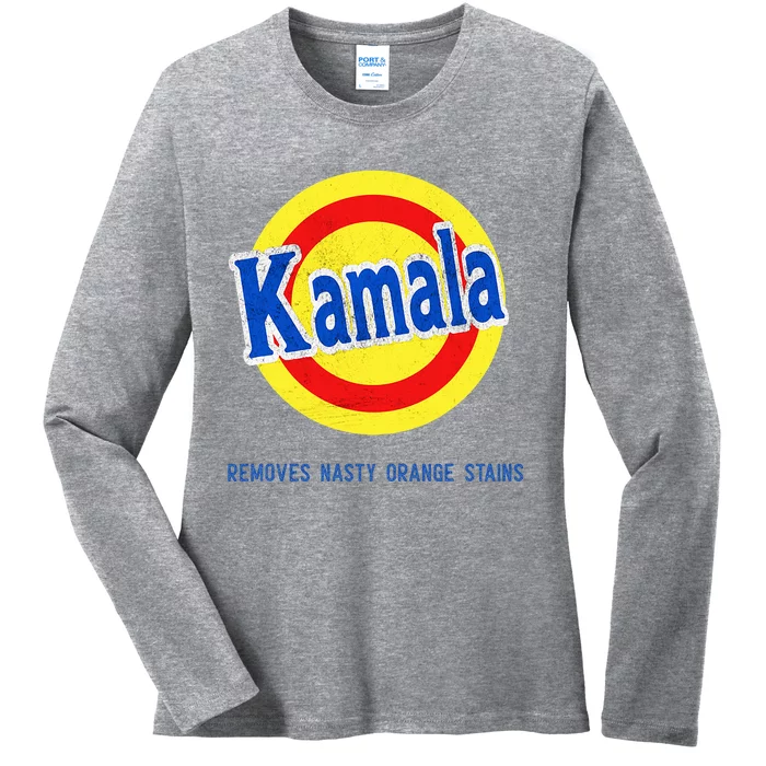 Vote Kamala Removes Nasty Orange Stains Ladies Long Sleeve Shirt