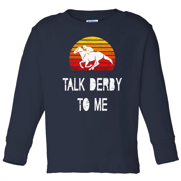 Vintage Kentucky Retro Horse Racing Derby Day Toddler Long Sleeve Shirt