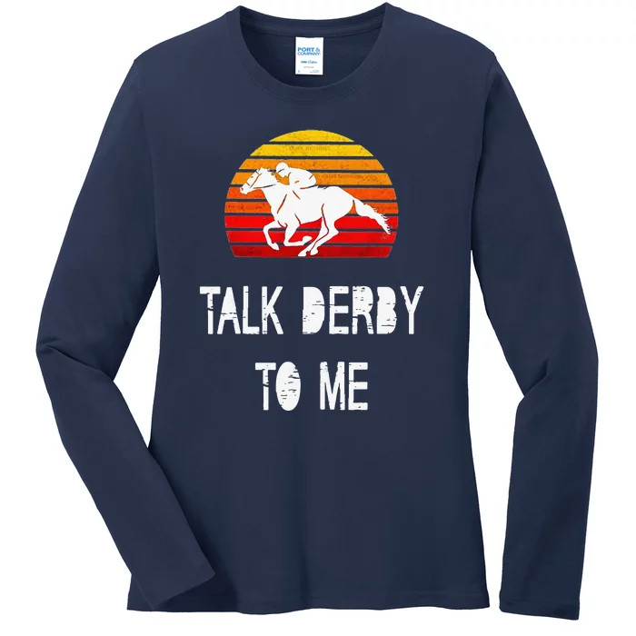 Vintage Kentucky Retro Horse Racing Derby Day Ladies Long Sleeve Shirt