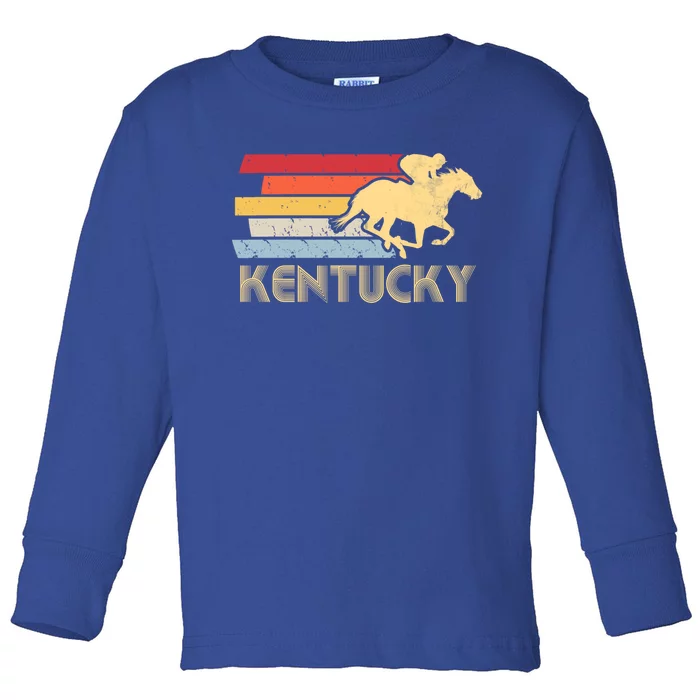 Vintage Kentucky Retro Horse Racing Derby Gift Toddler Long Sleeve Shirt