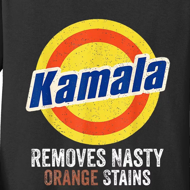 Vote Kamala Removes Nasty Orange Stains Kids Long Sleeve Shirt