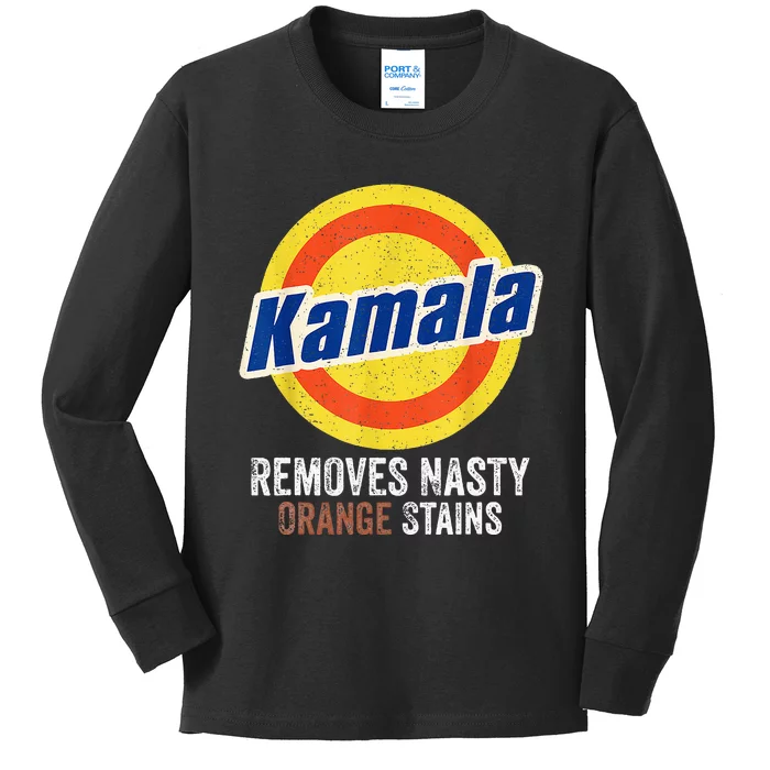 Vote Kamala Removes Nasty Orange Stains Kids Long Sleeve Shirt